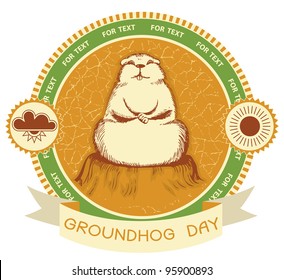 Groundhog day.Vector label background for text