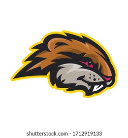 Groundhog Gopher or brave Beaver mascot. Vector badge