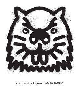 Groundhog graffiti drawn with black spray paint