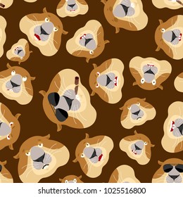 Groundhog head pattern. Woodchuck background. Ornament face Marmot. Groundhog day Vector illustration