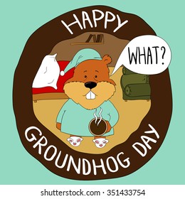 a groundhog in its hole asking what