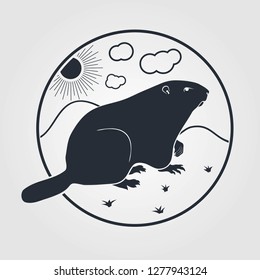 Groundhog Icon On A White Background