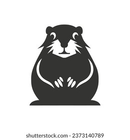 Groundhog Icon on White Background - Simple Vector Illustration