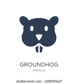 Groundhog icon. Trendy flat vector Groundhog icon on white background from animals collection, vector illustration can be use for web and mobile, eps10