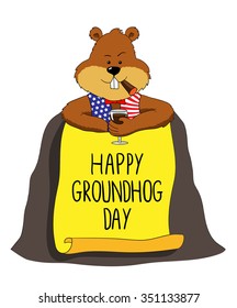 groundhog isolated.happy groundhog day