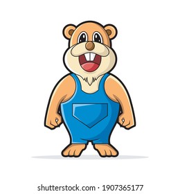 groundhog mascot vector illustration, animal mascot 