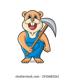 groundhog mascot vector illustration, animal mascot 
