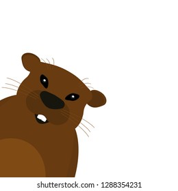 Groundhog On White Background Stock Vector (Royalty Free) 1288354231 ...