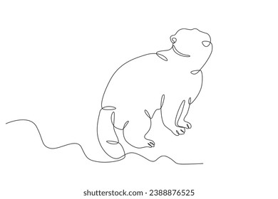 A groundhog predicts the arrival of spring. Groundhog day one-line drawing