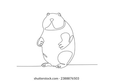 A groundhog predicts the seasons. Groundhog day one-line drawing