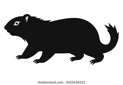 Groundhog running silhouette design, groundhog running  black vector design ,
