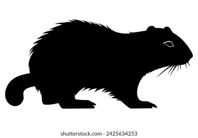 Groundhog running silhouette design, groundhog running  black vector design ,
