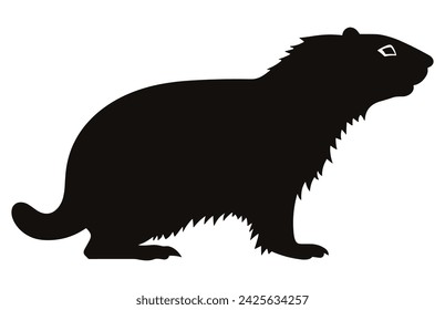 Groundhog running silhouette design, groundhog running  black vector design ,
