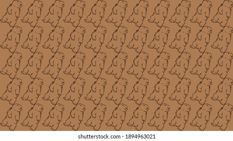 Groundhog Sketch Pattern Vector Illustration for Groundhog Day Celebration