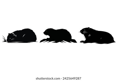 Groundhog Sleeping silhouette design, groundhog Sleeping black vector design ,
