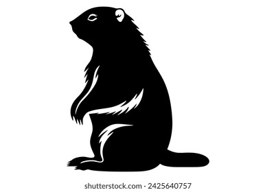 Groundhog Thinking silhouette design, groundhog Thinking black vector design ,
