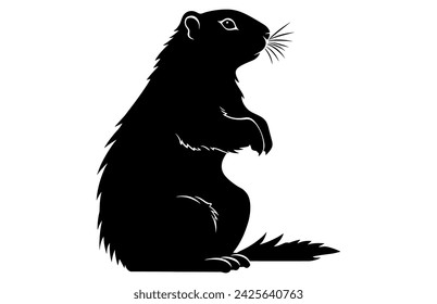 Groundhog Thinking silhouette design, groundhog Thinking black vector design ,
