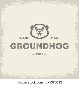 Groundhog trade mark minimalist logo the face white