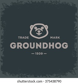 Groundhog trade mark minimalist logo the face black