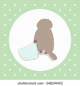 Groundhog. Vector illustration. Can be used in web design, printed on fabric/paper, as a background, or as an element in a composition or as Groundhog day gift card