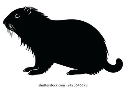 Groundhog Walking silhouette design, groundhog Walking black vector design,
