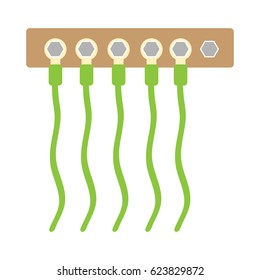 Grounding with cables on white background. Vector illustartion.