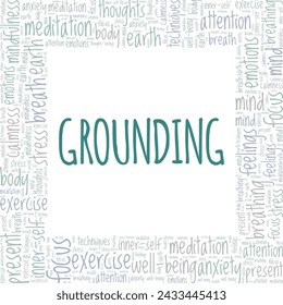 Grounding word cloud conceptual design isolated on white background.