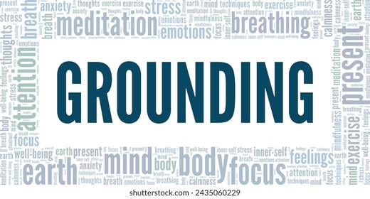 Grounding word cloud conceptual design isolated on white background.