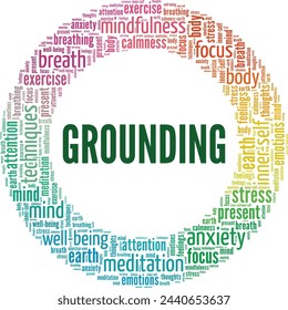 Grounding word cloud conceptual design isolated on white background.