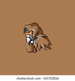 Groundman robe and the Old Man Vector Illustration