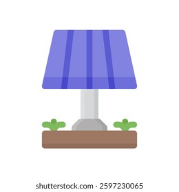 ground-mounted solar panel flat icon illustration