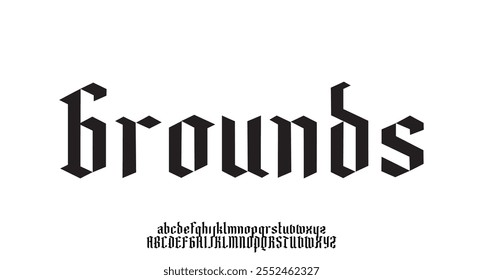 Grounds, Modern minimal abstract alphabet fonts. Typography technology, electronic, movie, digital, music, future, logo creative font. vector illustration
