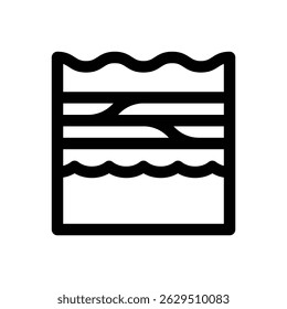 Aguas subterráneas. Icono de Vector de trazo editable.