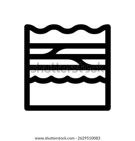 Groundwater. Editable stroke vector icon.