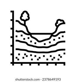 groundwater flow hydrogeologist line icon vector. groundwater flow hydrogeologist sign. isolated contour symbol black illustration