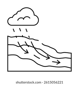 groundwater flow hydrogeologist line icon vector. groundwater flow hydrogeologist sign. isolated contour symbol black illustration