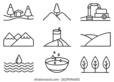 Groundwater Line Art Detailed Drawing for Science Book Illustration (1)