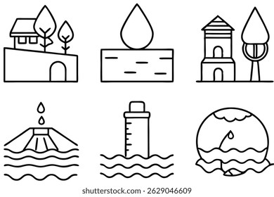 Groundwater Line Art Illustration Design for Educational Poster and Print (2)