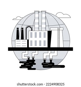 Groundwater pollution abstract concept vector illustration. Groundwater contamination, underground water pollution, chemical pollutant in soil, landfill, purification system abstract metaphor.