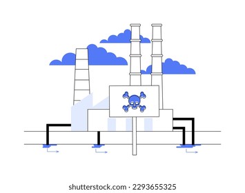 Groundwater pollution abstract concept vector illustration. Groundwater contamination, underground water pollution, chemical pollutant in soil, landfill, purification system abstract metaphor.