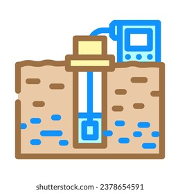 vector de icono del hilo de color del muestreo hidrogeólogo de las aguas subterráneas. signo hidrogeólogo de muestreo de aguas subterráneas. ilustración de símbolo aislado