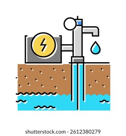 groundwater sampling hydrogeologist color icon vector. groundwater sampling hydrogeologist sign. isolated symbol illustration