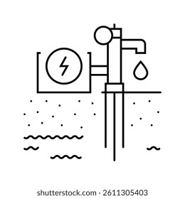 groundwater sampling hydrogeologist line icon vector. groundwater sampling hydrogeologist sign. isolated contour symbol black illustration