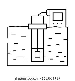 groundwater sampling hydrogeologist line icon vector. groundwater sampling hydrogeologist sign. isolated contour symbol black illustration