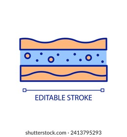 Groundwater sources RGB color icon. Underground water supplies protection. Aqua in ecosystem. Liquid flow. Isolated vector illustration. Simple filled line drawing. Editable stroke