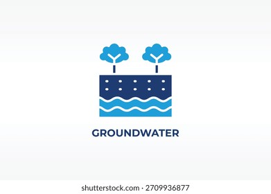 GROUNDWATER vector, icon or logo sign isolated symbol illustration