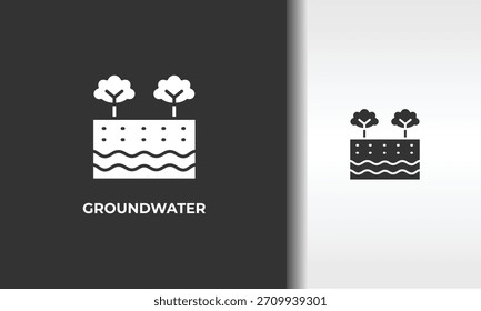 Ilustración De Símbolo Aislado De Vector, Icono O Logotipo De Agua Subterránea