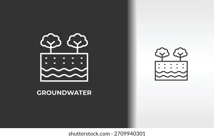 Ilustración De Símbolo Aislado De Vector, Icono O Logotipo De Agua Subterránea