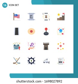 Group of 16 Flat Colors Signs and Symbols for anatomy; road; loading; car; graph Editable Pack of Creative Vector Design Elements