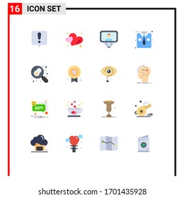Group of 16 Flat Colors Signs and Symbols for pan; cooking; profile; work wear; fashion Editable Pack of Creative Vector Design Elements